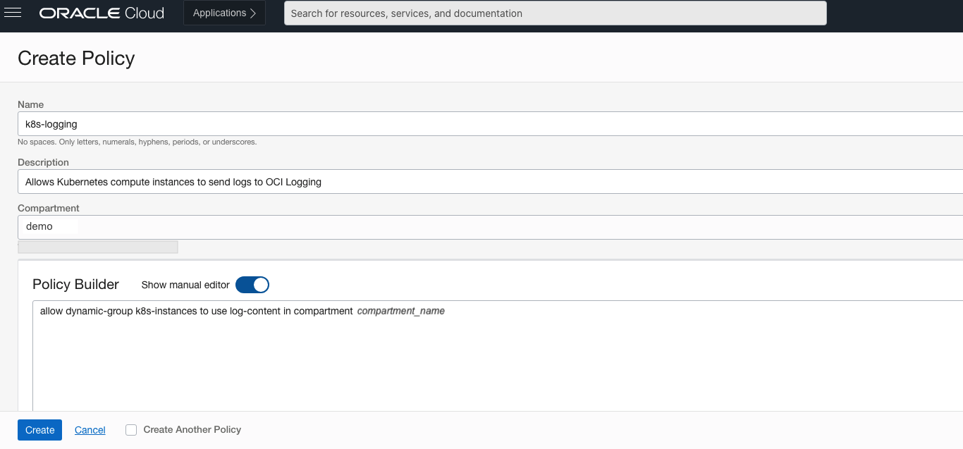 OCI Console IAM Policy