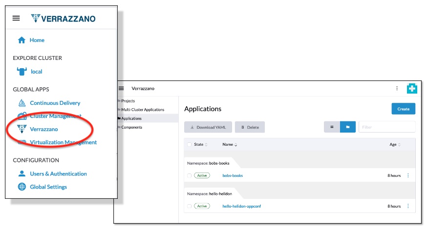 Rancher console with Verrazzano enhancements