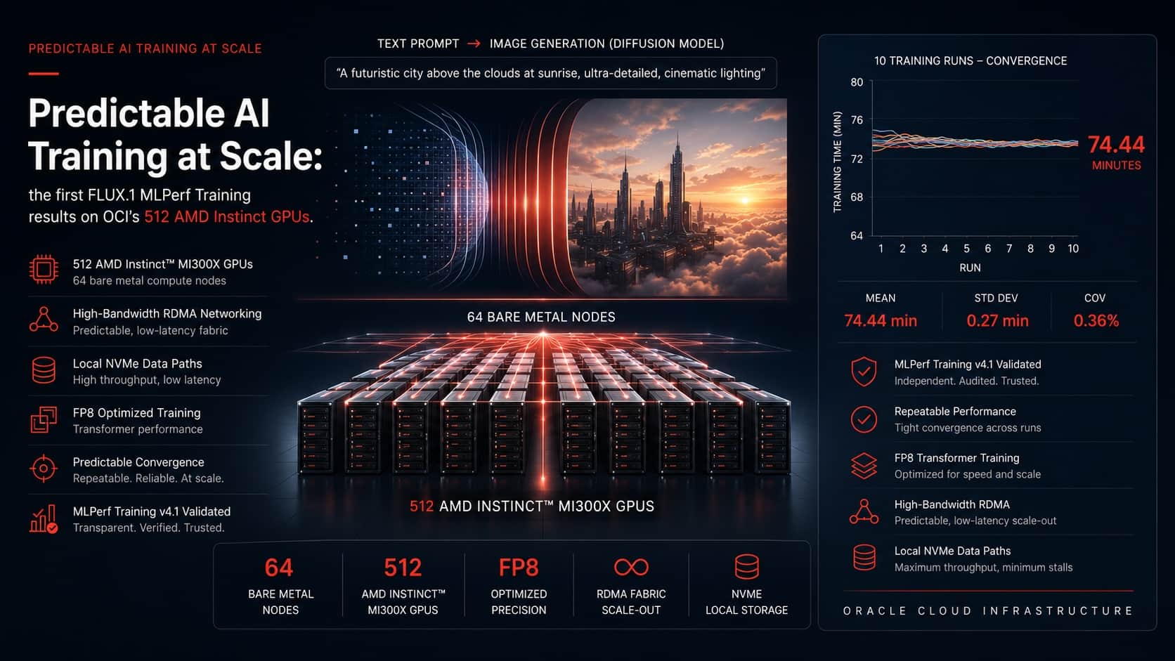 Predictable AI Training at Scale – First FLUX.1 MLPerf® on OCI’s 512 AMD GPUs