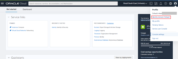 Oracle Cloud get started