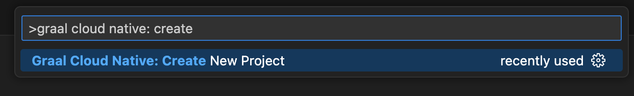 Create a new Graal Cloud Native Project