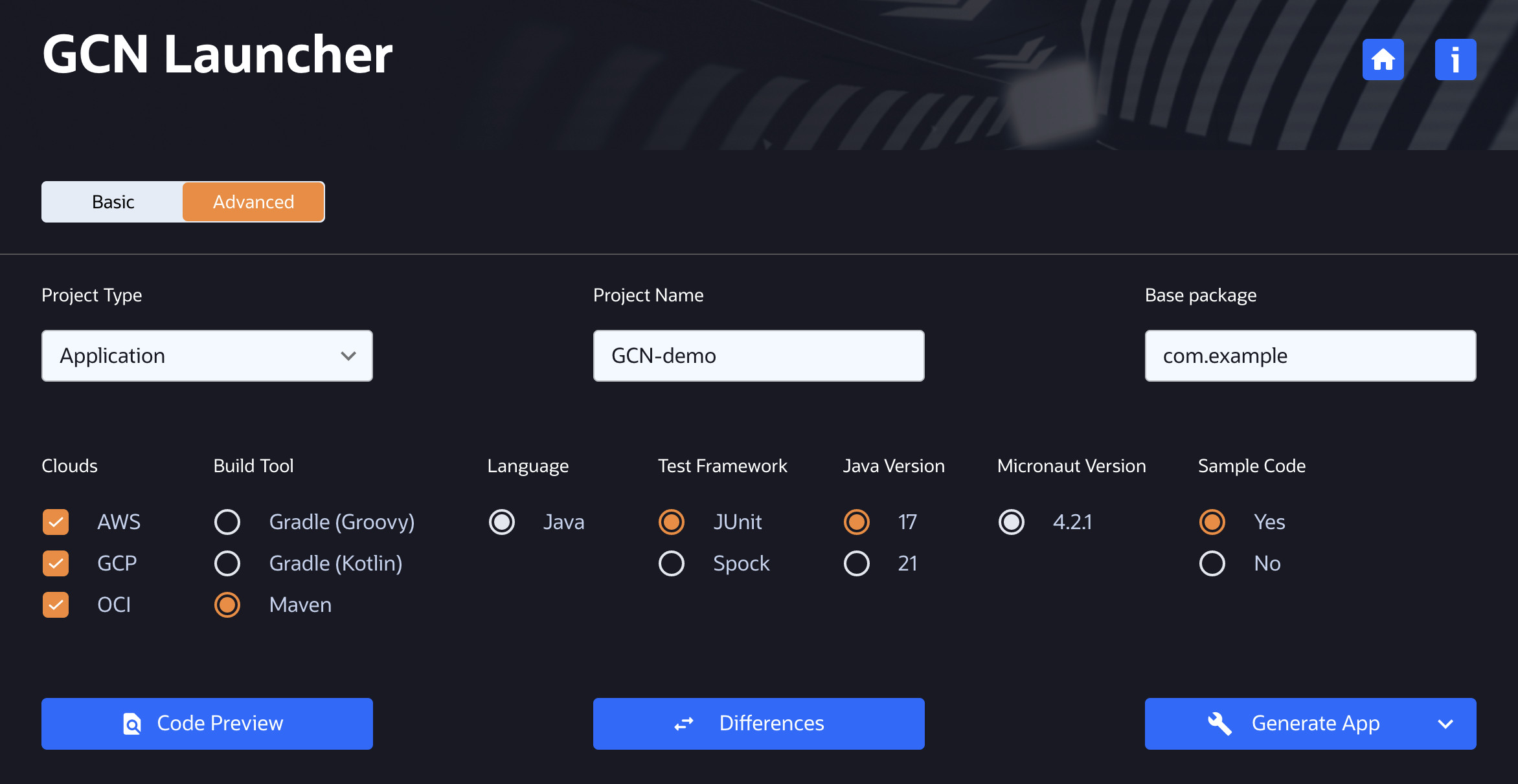 GCN 4.2.1 Launcher with Micronaut 4.2.1, Java 21, and Google Cloud Platform (GCP)