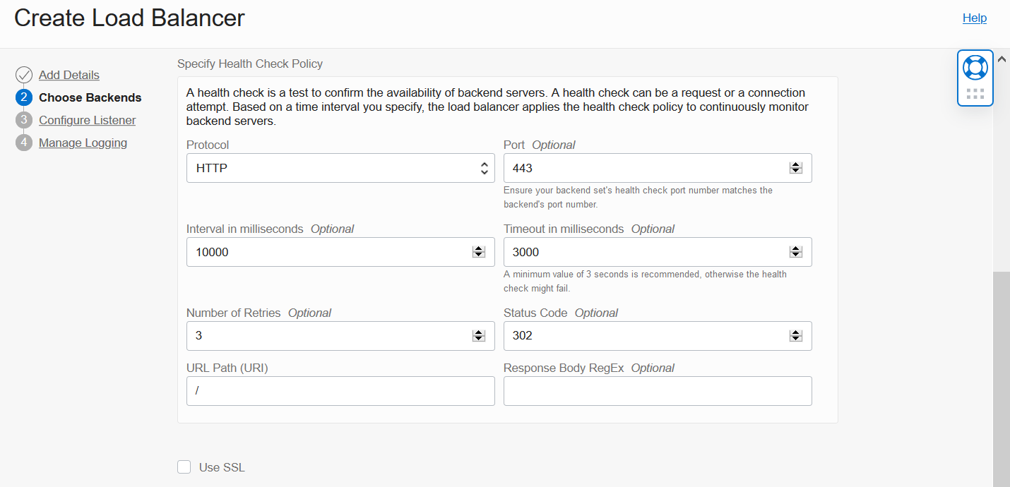 Load Balancer creation wizard screen 5