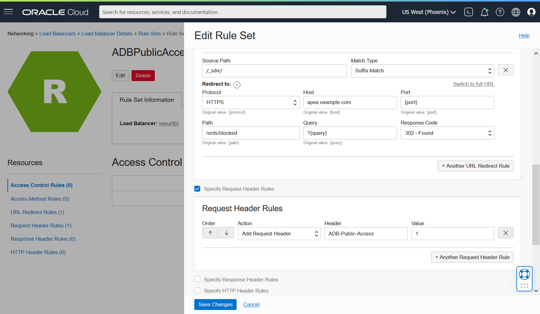 Edit Rule Set Additional