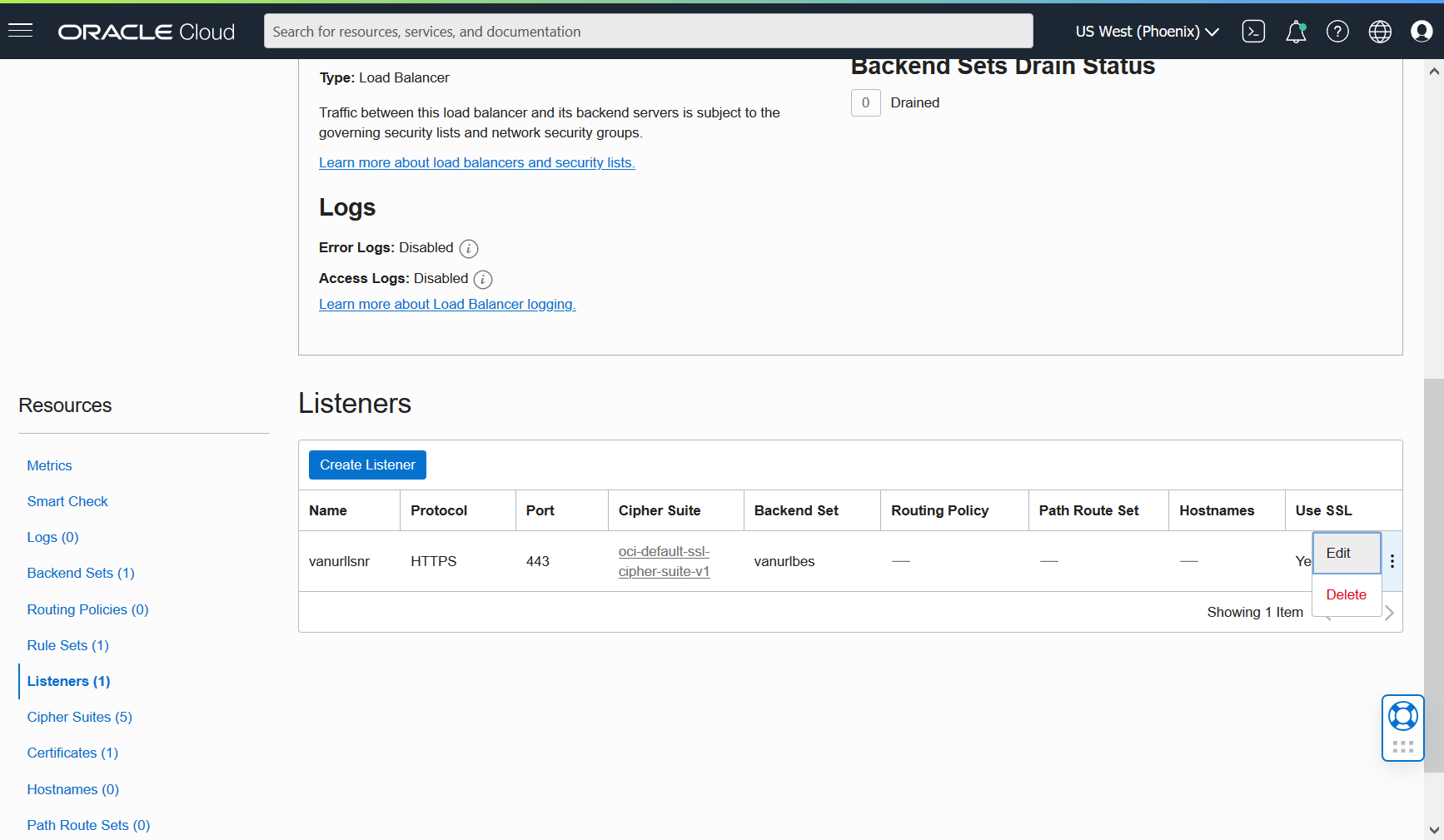 Load Balancer Listeners
