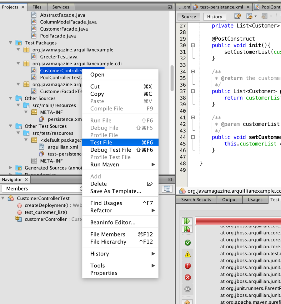 NetBeans IDE内で1つのテストを実行する