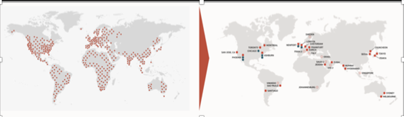 A global OCI data center map