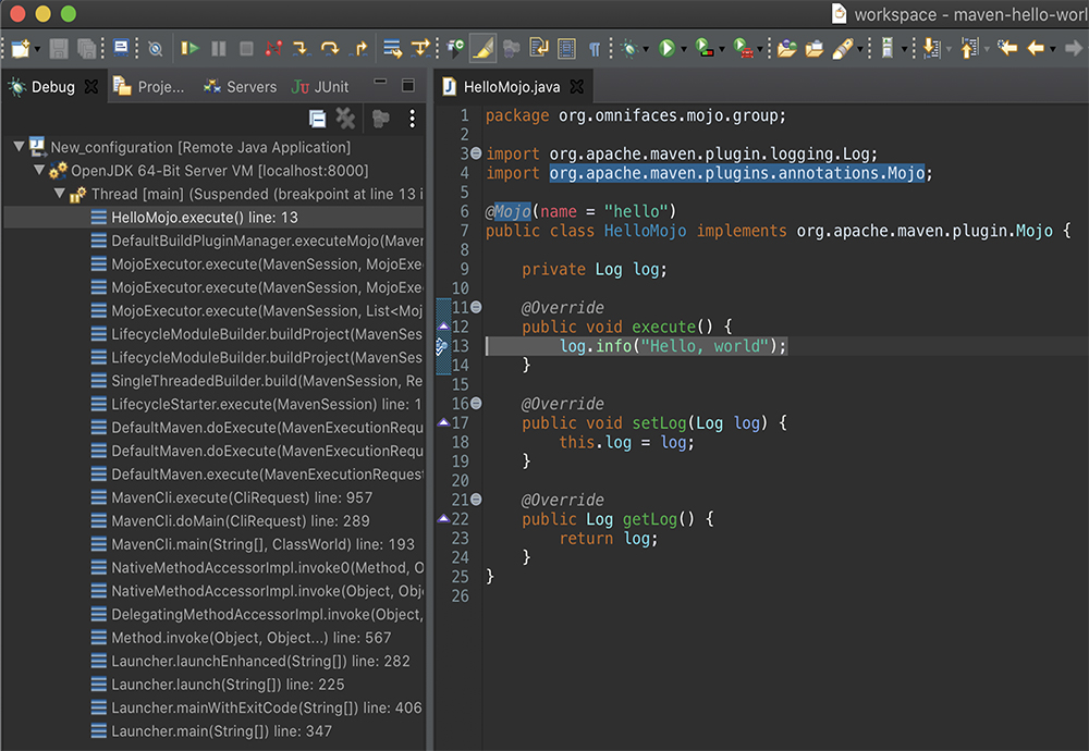 What you see after connecting to the port