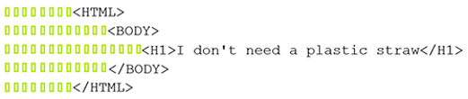 図4のコードから出力される文字列（先頭に空白（緑色の四角）が追加されています）