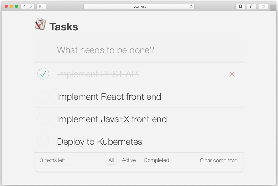 Screenshot of the To Do List application