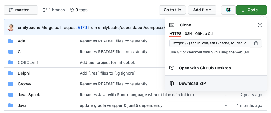 Downloading the Gilded Rose kata