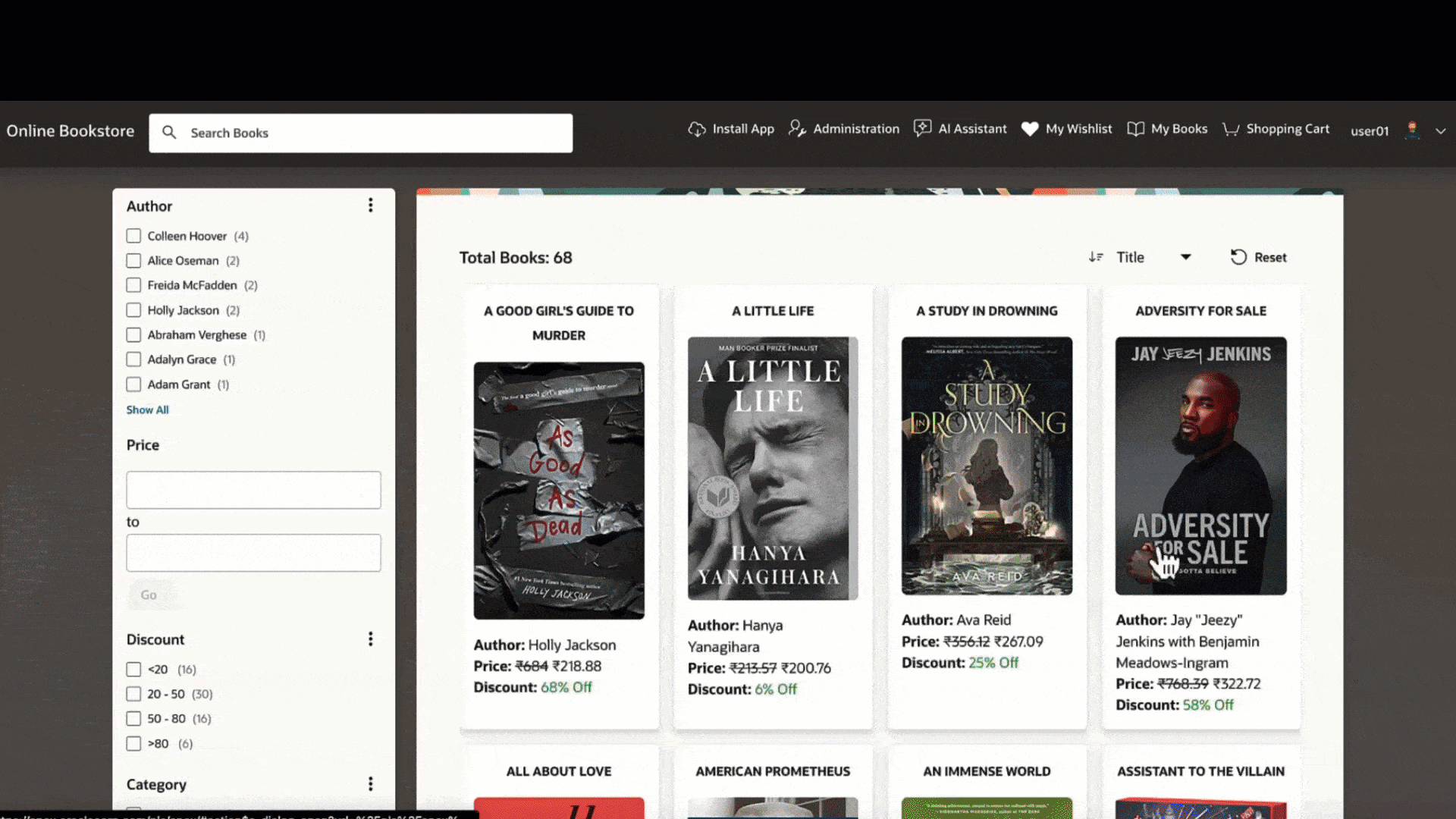 Demo of Online Bookstore App
