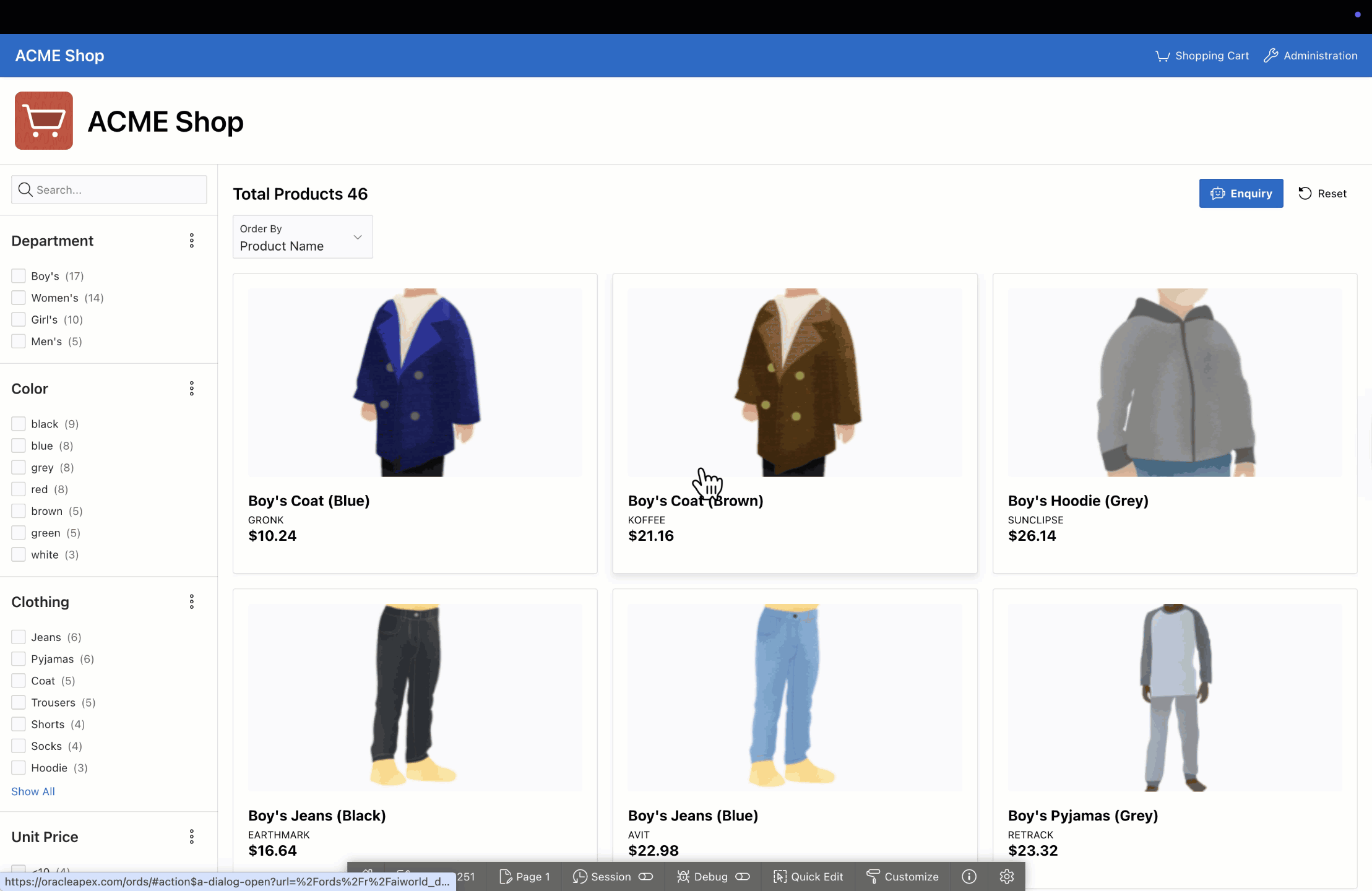 Demo of Online Shopping Cart App
