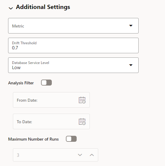 Model monitor - additional settings