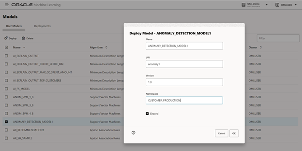 Version and deploy ML models