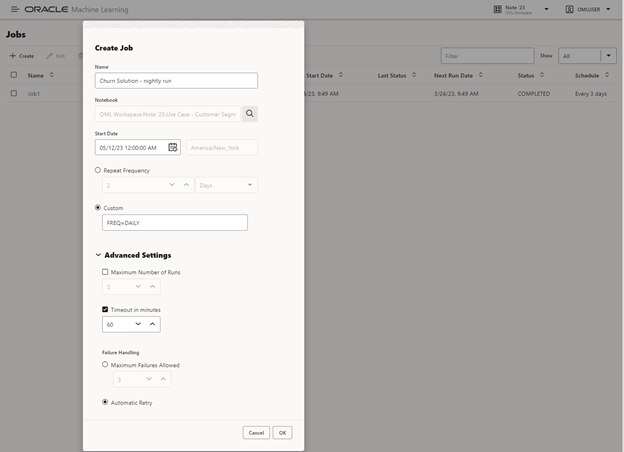 Notebook job scheduling