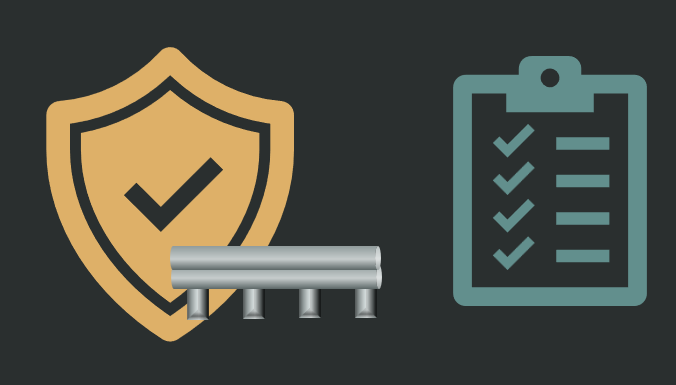 Security - shield and checklist