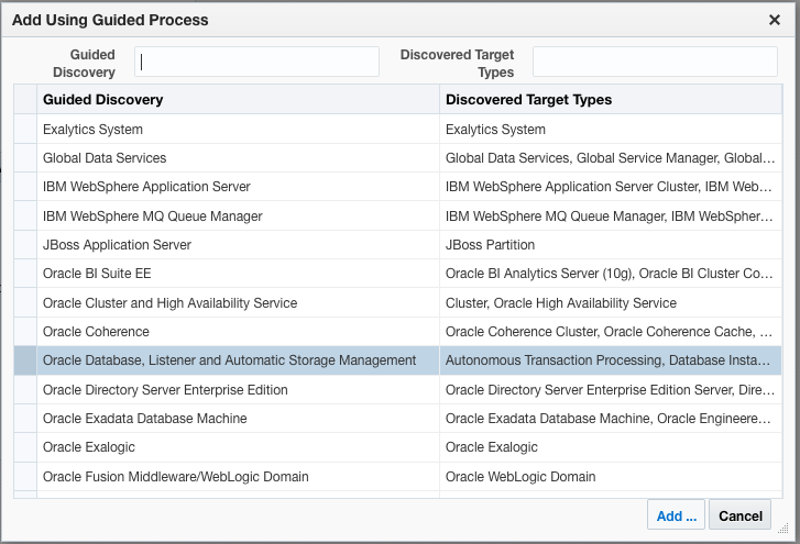 Figures 23, 24, 25 and 26.  Discovering the Database/Listener using standard EM processes.