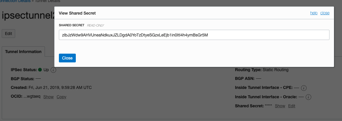 Figure 17.  Getting the IP Address and Shared Secret from the Left/EM-side IPSec Connection.