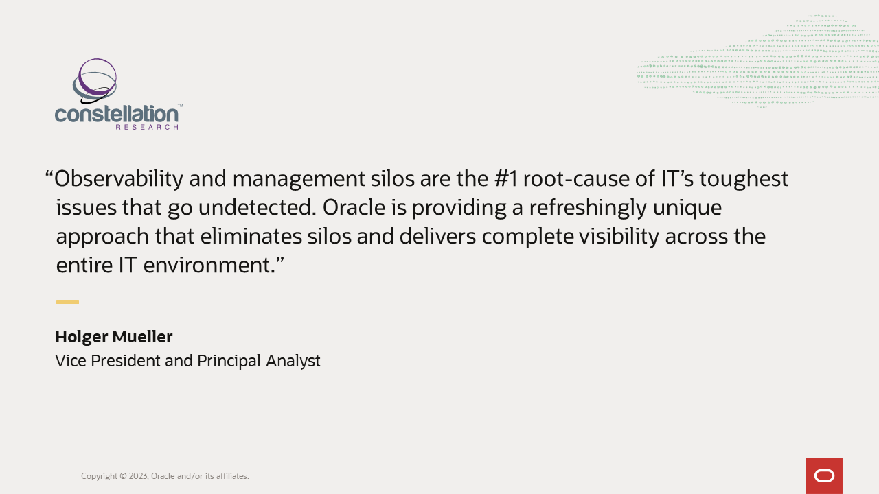 Figure 8: Oracle provides a single solution with a broad range of capabilities