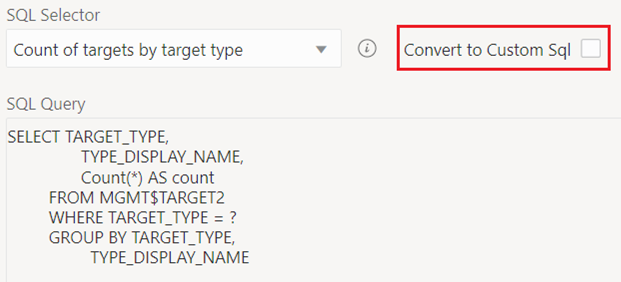 Dashboards: Convert a predefined SQL query to a custom SQL query