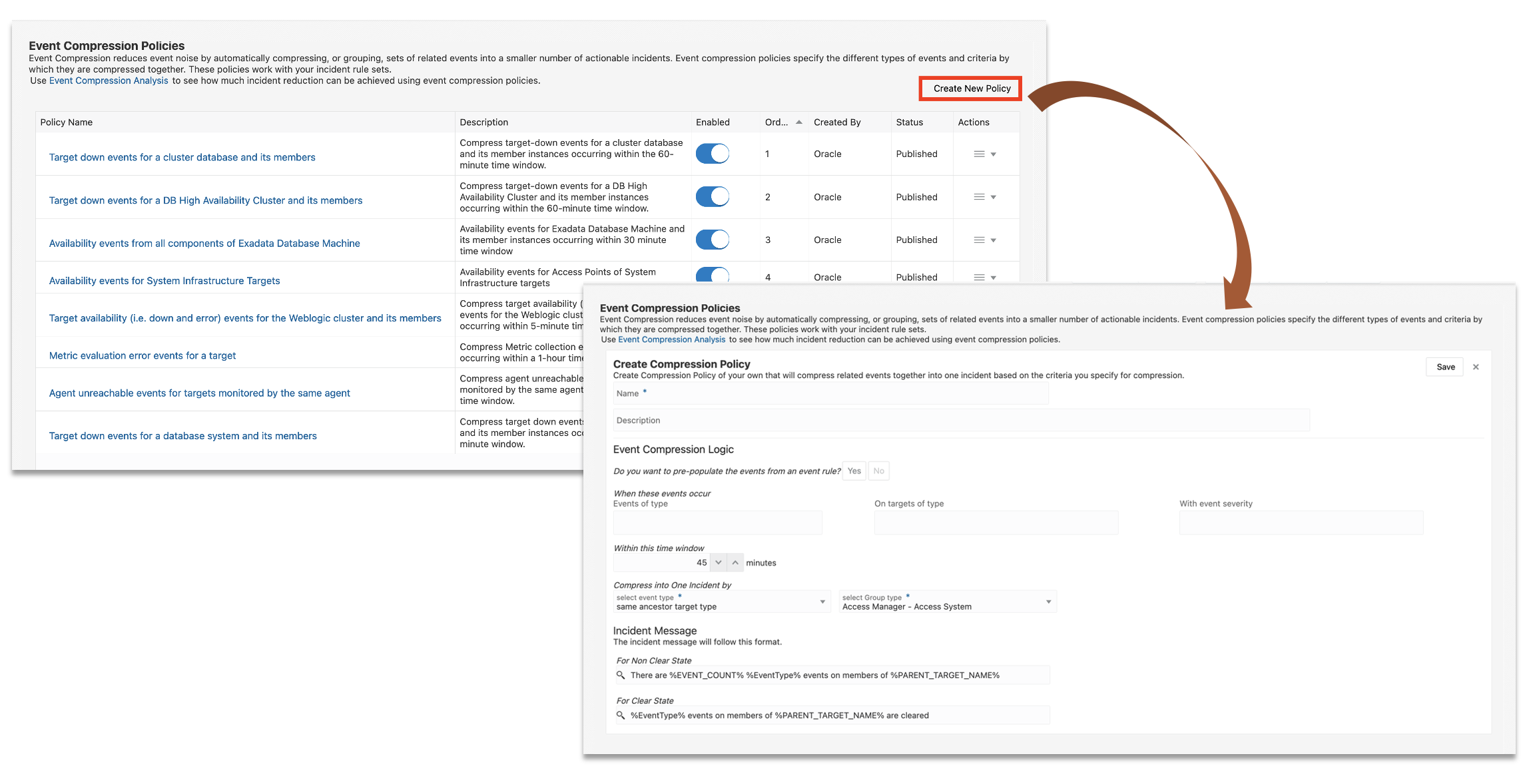 Figure 1: Create new compression policy