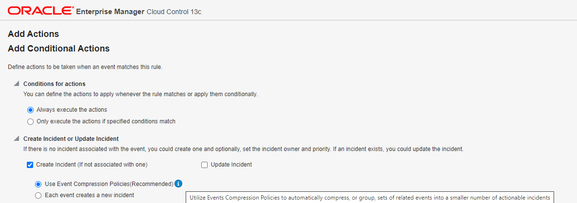Enable Event Compression in event rules