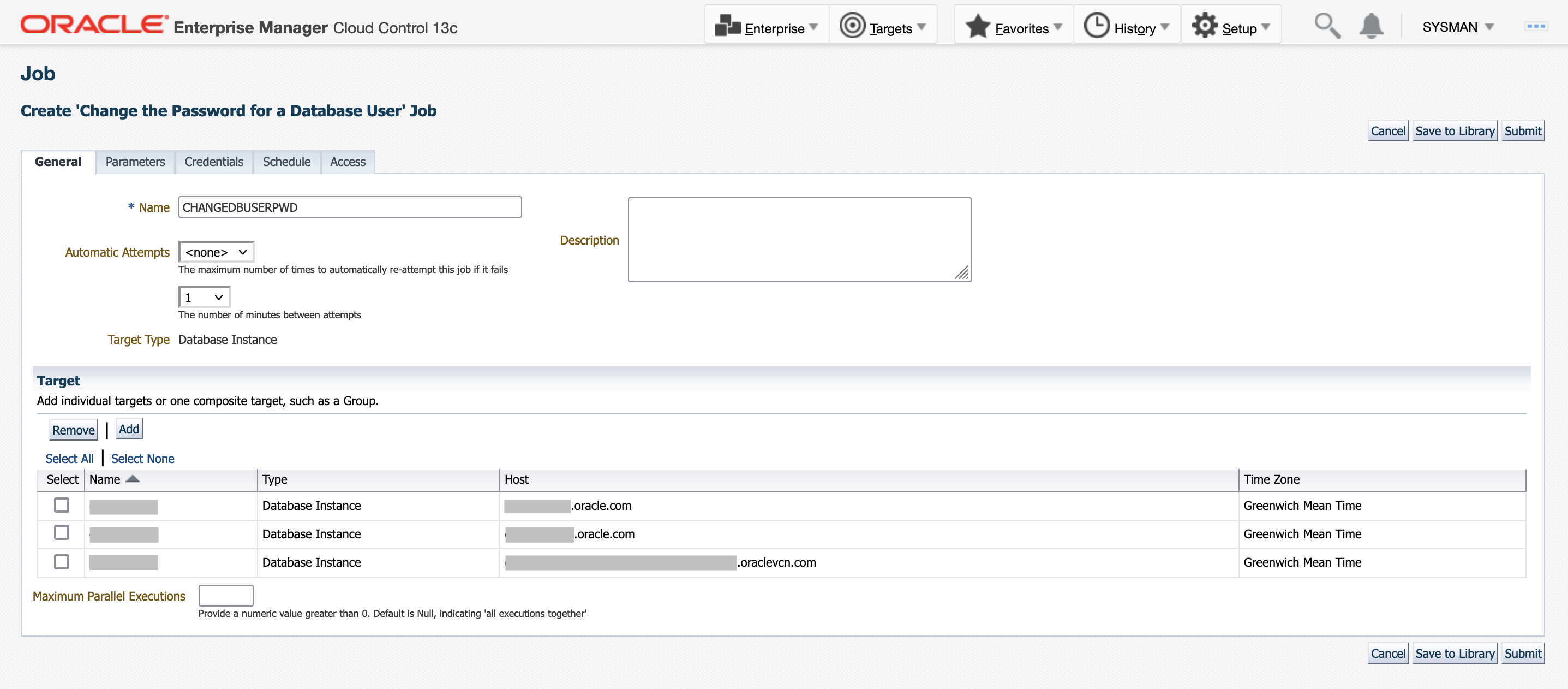 Graphic shows the Create Job page.