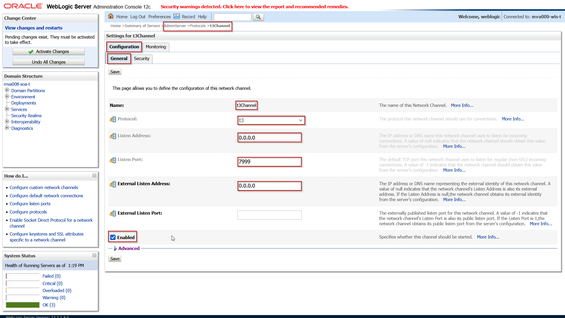 t3 Channel properties