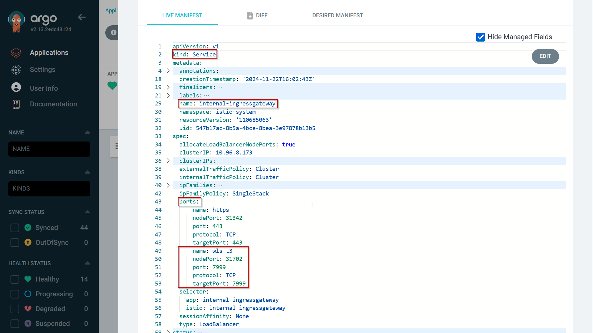 		 Figure 8-Istio Ingress Gateway Service