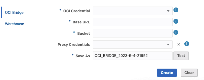 Figure 3: Use created proxy credential on the Cloud Bridge creation