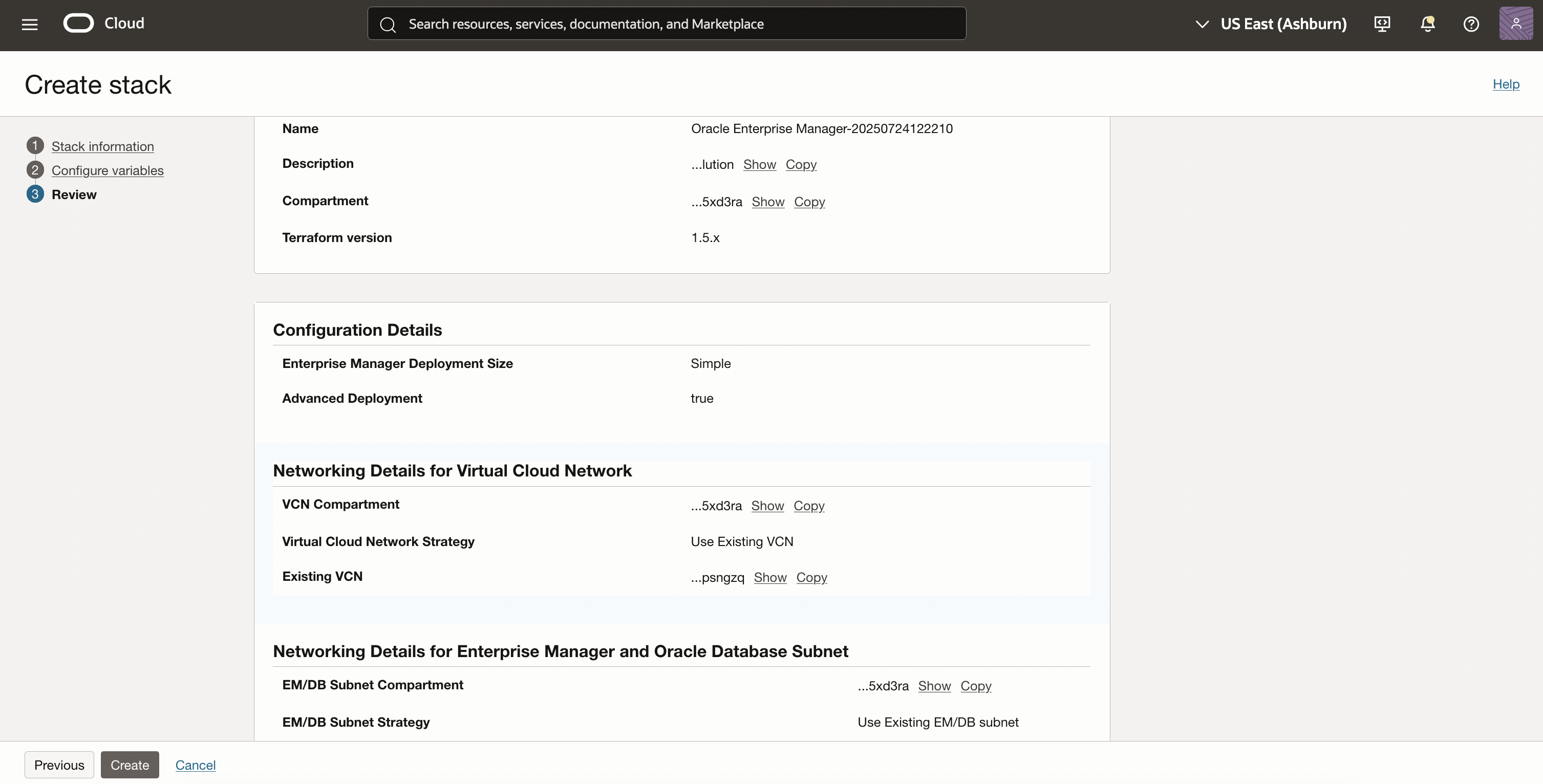 Enterprise Manager deployment inputs review