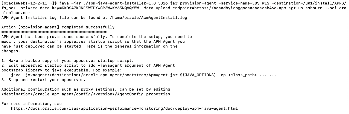 Provision APM Java Agent