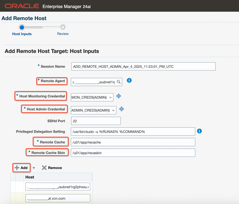 Remote Host Addition