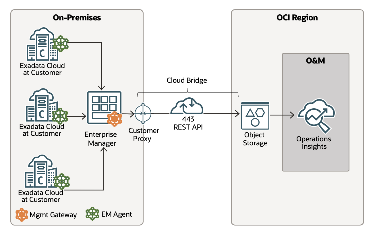 Figure1: High level architecture of cloud bridge with customer proxy