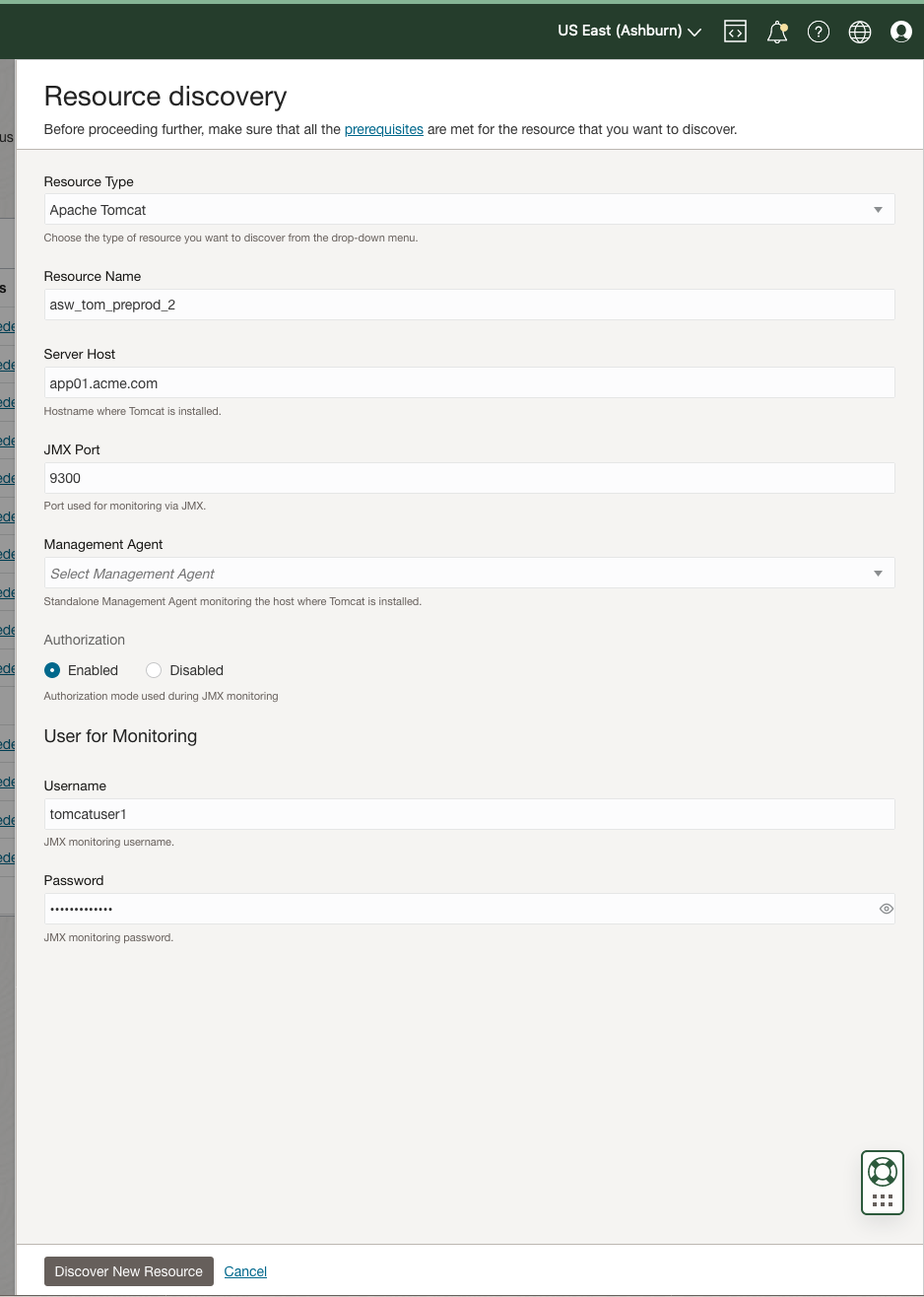 Figure 1: Tomcat discovery UI