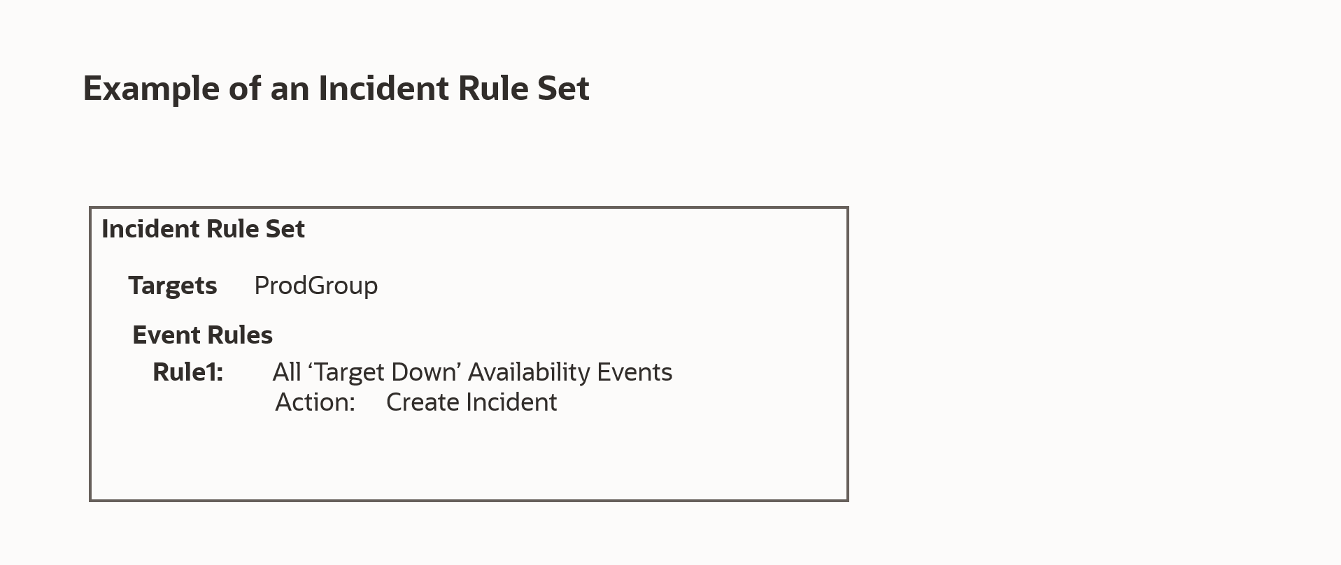 Example of an Incident Rule Set