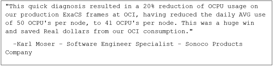 Statement by Karl Moser - Software Engineer Specialist, Sonoco Products Company