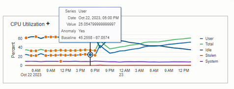 Figure 4: Host highlighting anomalous CPU Utilization.
