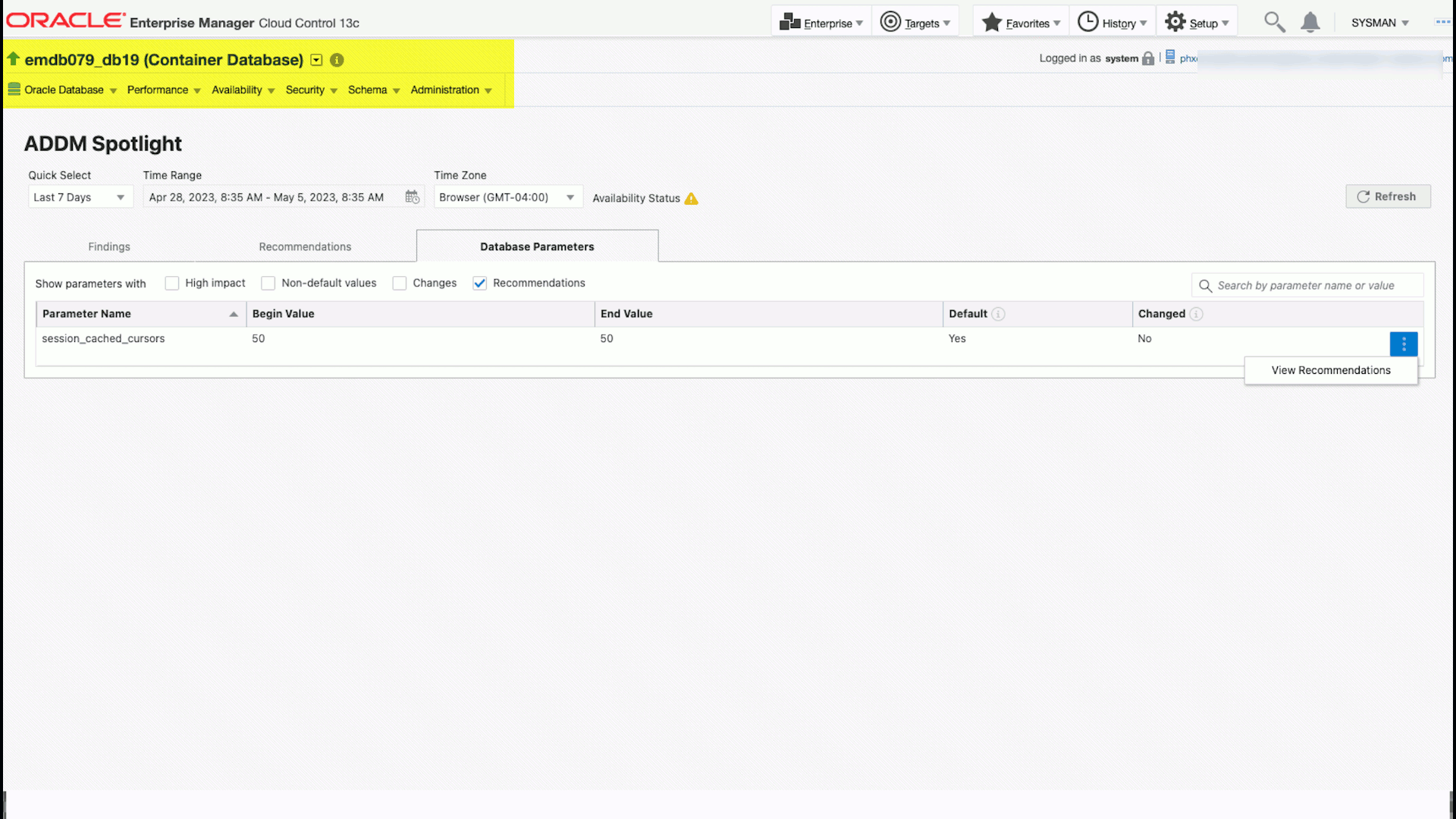 ADDM Spotlight Recommendations