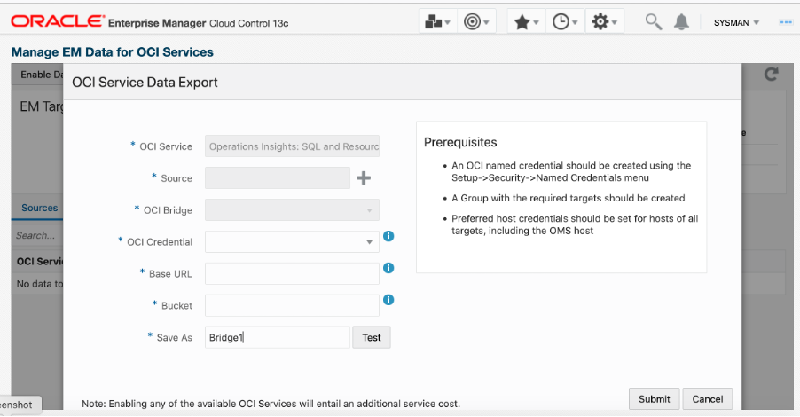 Service Data Export