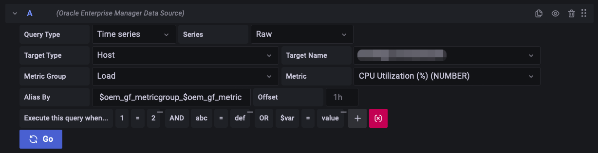 An image of a query with several conditional expressions defined