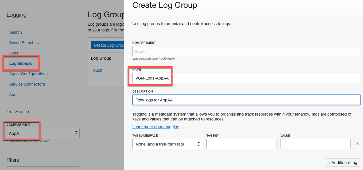 logging example