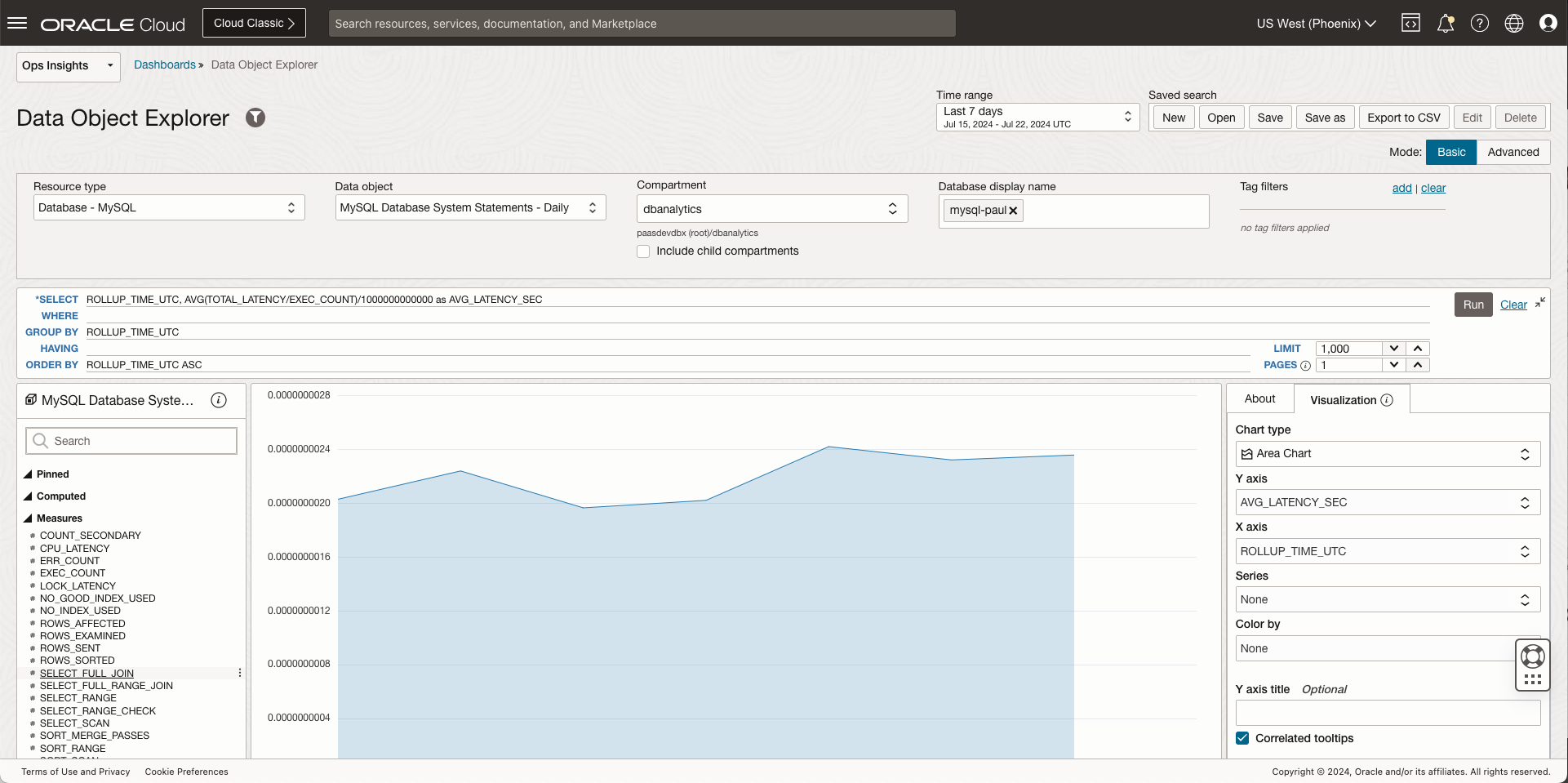 Figure 4: Data Explorer (HeatWave MySQL) user experience 