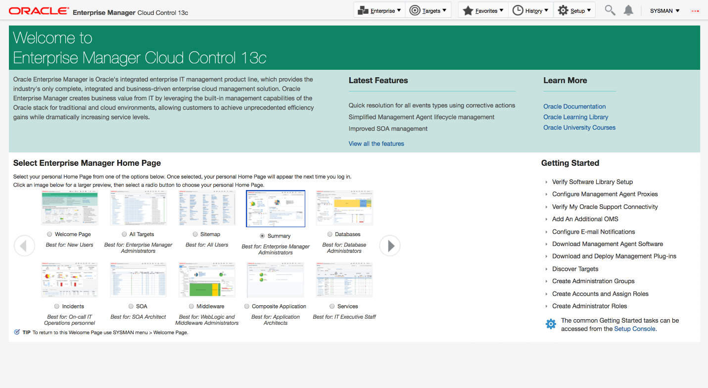 Image 2:  Enjoy your new Oracle Enterprise Manager instance!