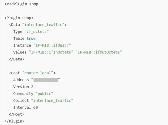 SNMP read plugin in the collectd.conf file