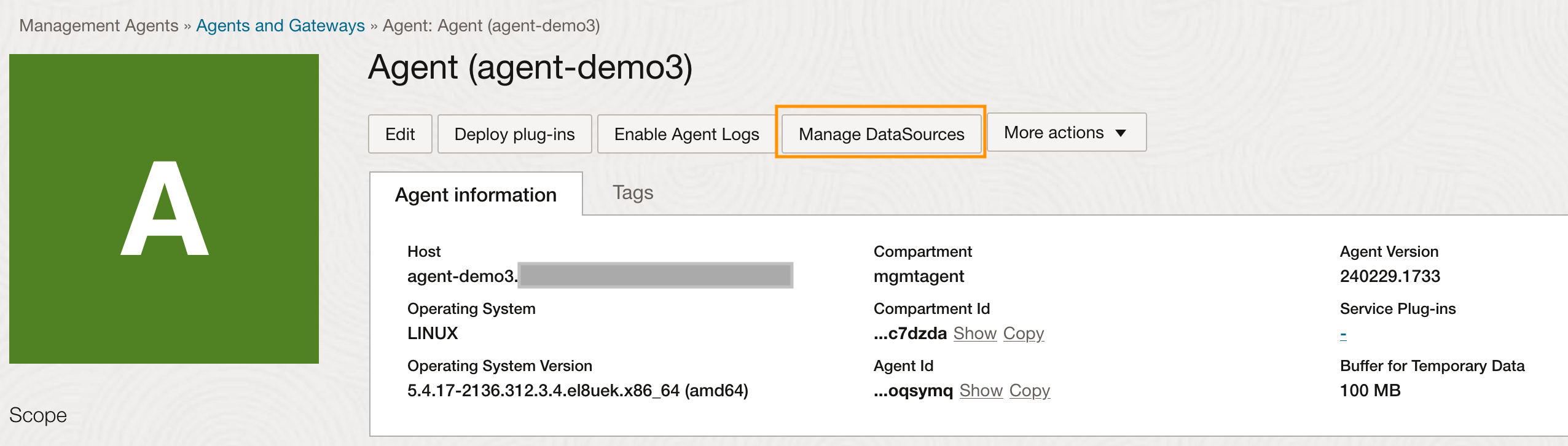 Agent home page