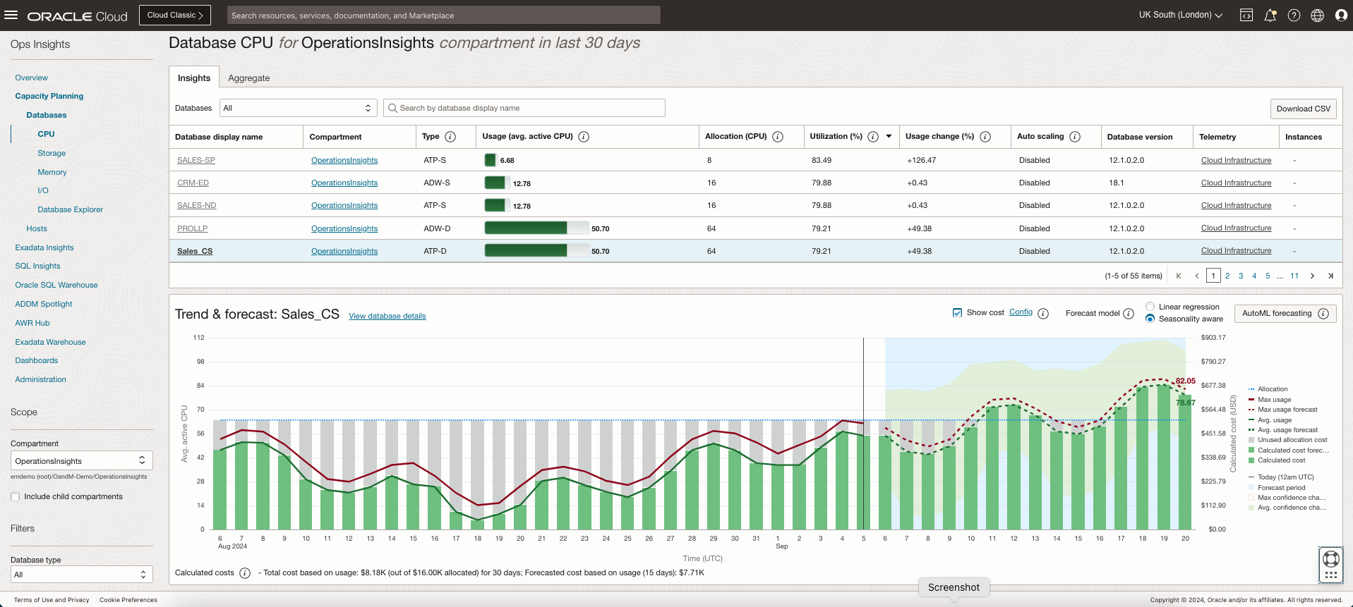 Figure 2. OPSI’s Capacity Planning app helps you avoid resource contention issues to prevent outages