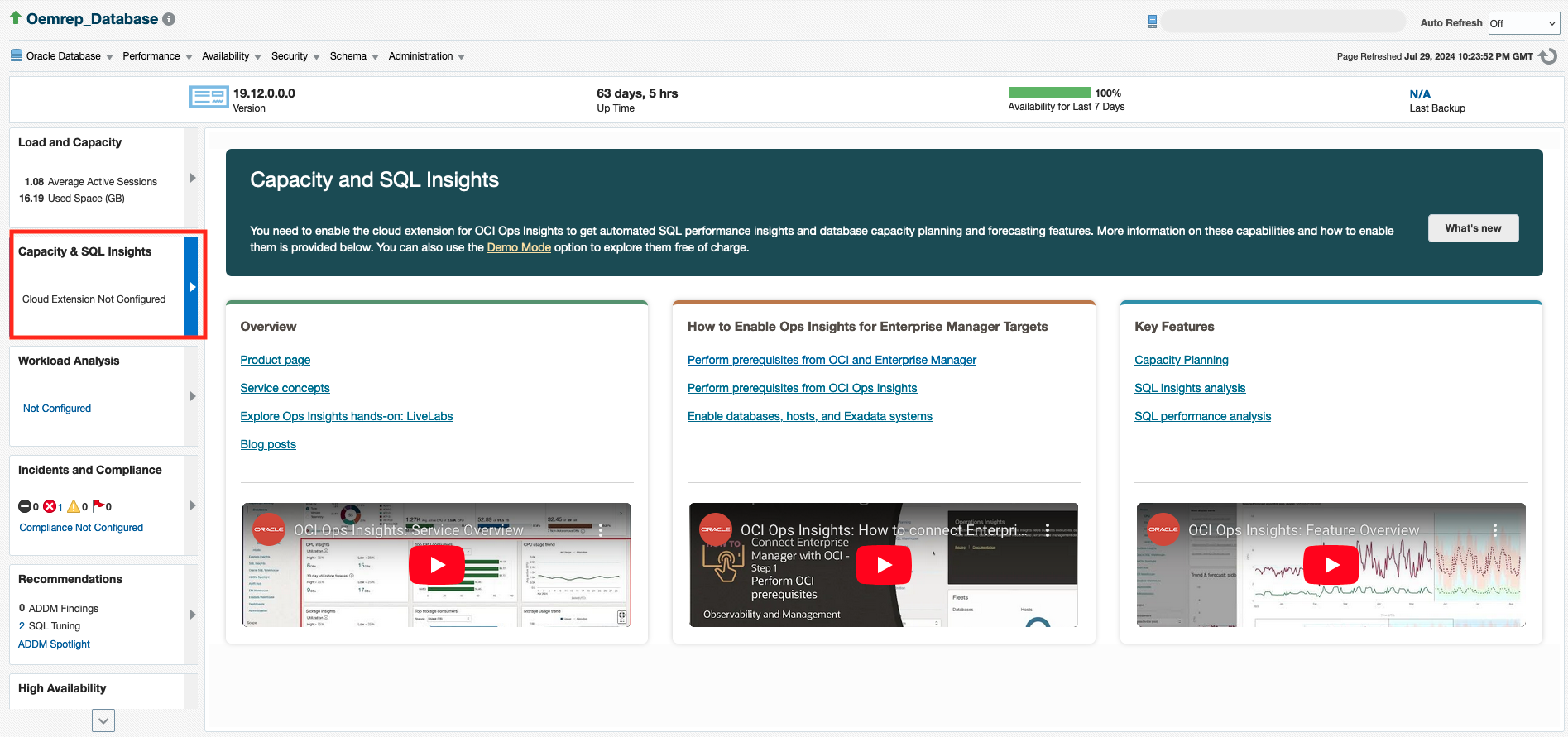 Figure 1:  EM Cloud Extension landing page