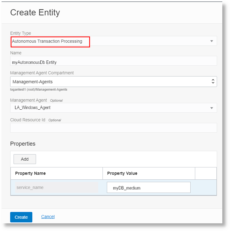 create entity